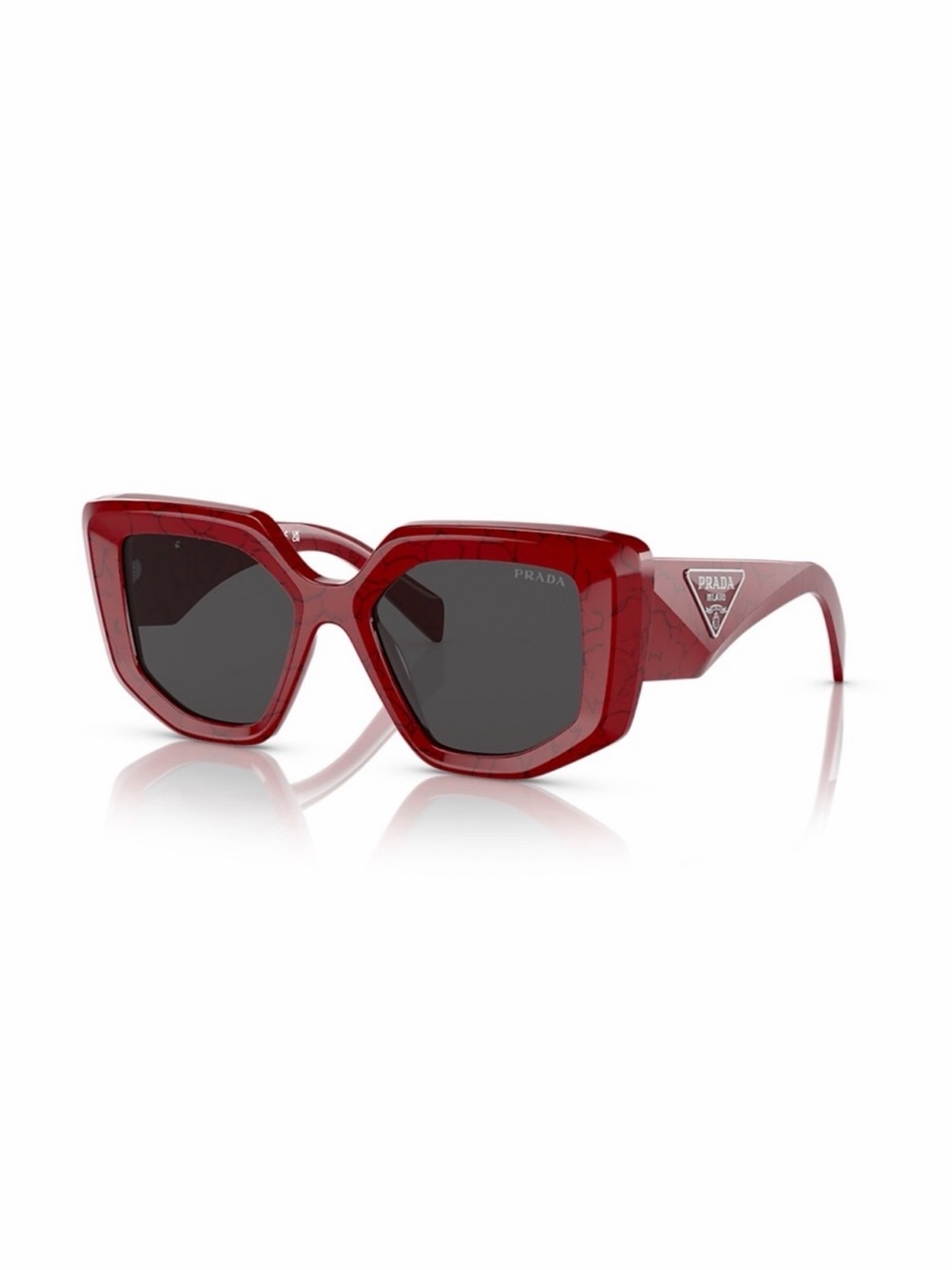 Prada Red Marble Cat Eye Symbole Sunglasses PR 14ZS - Picture 1 of 16